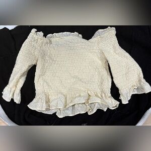 Cream off the shoulder top size medium